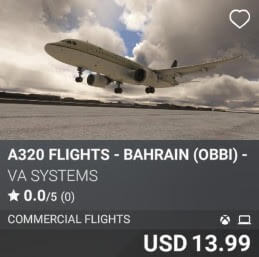 A320 Flights - Bahrain (OBBI) - Vol 1 by VA SYSTEMS. USD 13.99