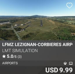 LFMZ Lezignan-Corbieres Airport by LMT Simulation. USD 9.99