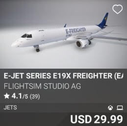 E-Jet Series E19X Freighter (Early Access) by FlightSim Studio AG. USD 29.99