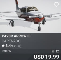 PA28R Arrow III by Carenado. USD 19.99