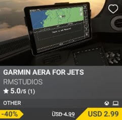 GARMIN AERA FOR JETS byb RMSTUDIOS. USD 4.99 (on sale for 2.99)