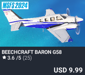 Beechcraft Baron G58 by Microsoft / iniBuilds. USD $9.99