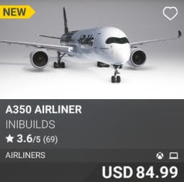 A350 Airliner by iniBuilds. USD $84.99