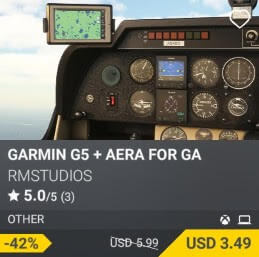 GARMIN G5 + AERA FOR GA by RMSTUDIOS. USD $5.99 (on sale for 3.49)