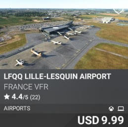 LFQQ Lille-Lesquin Airport by France VFR. USD $9.99