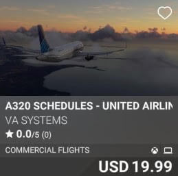 A320 Schedules - United Airlines - Vol 6 by VA SYSTEMS. USD $19.99