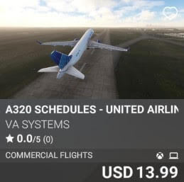 A320 Schedules - United Airlines - Vol 5 by VA SYSTEMS. USD $13.99