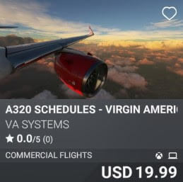 A320 Schedules - Virgin America - Vol 1 by VA SYSTEMS. USD $19.99