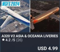 A320 v2 Asia & Oceania Liveries by 4simmers. USD $4.99