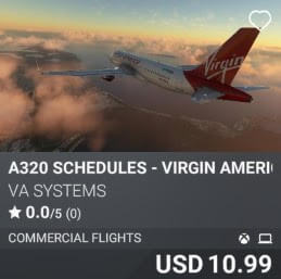 A320 Schedules - Virgin America - Vol 3 by VA SYSTEMS. USD $10.99