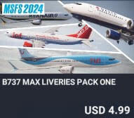 B737 Max Liveries Pack One by Fernando. USD $4.99