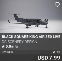 Black Square King Air 350 Liveries by DC Scenery Design. USD $7.99