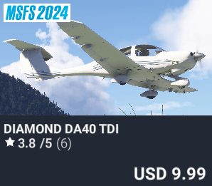 Diamond DA40 TDI by Microsoft / iniBuilds. USD $9.99