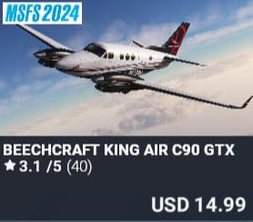 Beechcraft King Air C90 GTX by Microsoft / Carenado. USD $9.99