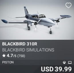 Blackbird 310R by Blackbird Simulations. USD $39.99