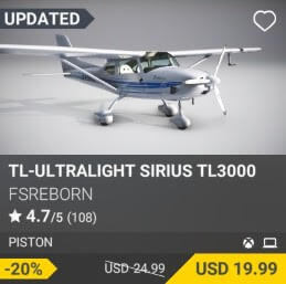 TL-Ultralight Sirius TL3000 by FSReborn. USD $24.99 (on sale for 19.99)