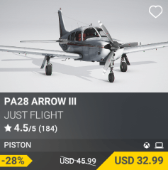 PA28 Arrow III by Just Flight. USD $45.99 (on sale for 32.99)