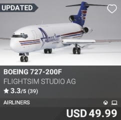 Boeing 727-200F by FlightSim Studio AG. USD $49.99