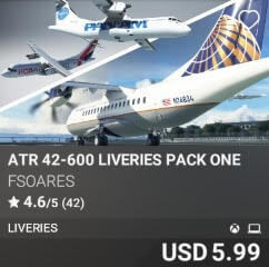 ATR 42-600 Liveries Pack One by FSoares. USD $5.99