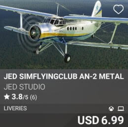 JED simFlyingClub An-2 Metal Liveries by JED Studio. USD $6.99
