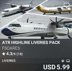 ATR Highline Liveries Pack by FSoares. USD $5.99
