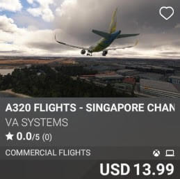 A320 Flights - Singapore Changi (WSSS) - Vol 3 by VA SYSTEMS. USD $13.99
