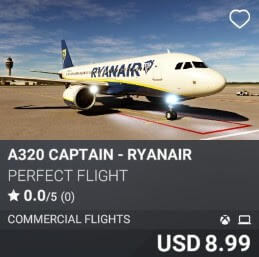 A320 Captain - Ryanair by Perfect Flight. USD $8.99