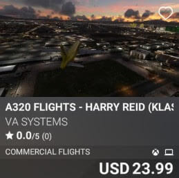 A320 Flights - Harry Reid (KLAS) - Vol 3 by VA SYSTEMS. USD $23.99