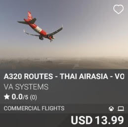 A320 Routes - Thai AirAsia - Vol 1 by VA SYSTEMS. USD $13.99