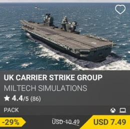 UK Carrier Strike Group by Miltech Simulations. USD $10.49 (on sale for 7.49)