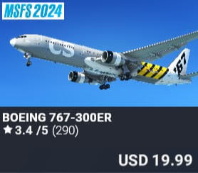 Boeing 767-300ER by Captain Sim. USD $19.99
