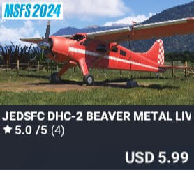 JEDSFC DHC-2 Beaver Metal Liveries by JED Studio. USD $5.99