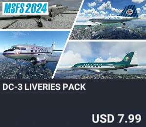 DC-3 Liveries Pack by Perfect Flight. USD $7.99