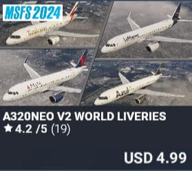 A320NEO V2 WORLD LIVERIES by 2PILOT. USD $4.99