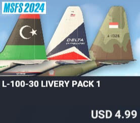 L-100-30 Livery Pack 1 by Captain Sim. USD $4.99