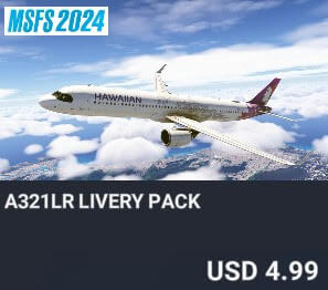 A321LR Livery Pack by dcscenery. USD $4.99
