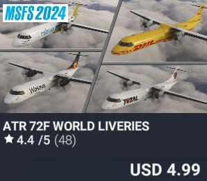 ATR 72F WORLD LIVERIES by 2PILOT. USD $4.99
