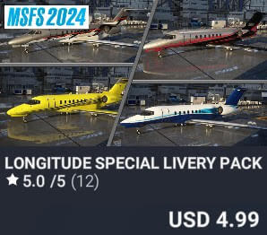Longitude Special Livery Pack 02 by 2PILOT. USD $4.99