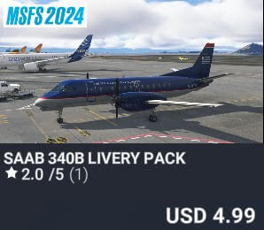 Saab 340B Livery Pack by DC Scenery Designs. USD $4.99