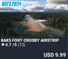 8AK5 Fort Crosby Airstrip by Emerald Scenery Design. USD $9.99