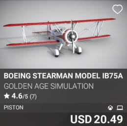 Boeing Stearman Model IB75A by Golden Age Simulation. USD $20.49