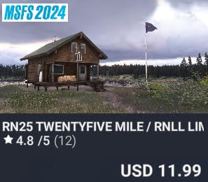 RN25 Twentyfive Mile / RNLL Limber Lake Airstrip by Emerald Scenery Design. USD $11.99