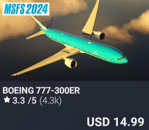 Boeing 777-300ER by Captain Sim. USD $14.99