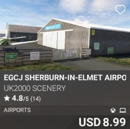 EGCJ Sherburn-In-Elmet Airport by UK2000 Scenery. USD $8.99
