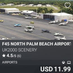F45 North Palm Beach Airport by UK2000 Scenery. USD $11.99