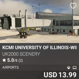 KCMI University Of Illinois-Willard Airport by UK2000 Scenery. USD $13.99