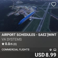 Airport Schedules - SAEZ [Winter 2024] by VA SYSTEMS. USD $8.99