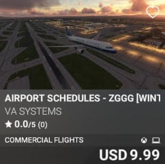 Airport Schedules - ZGGG [Winter 2024] by VA SYSTEMS. USD $9.99