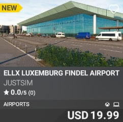 ELLX Luxemburg Findel Airport-NG Series by JustSim. USD $19.99