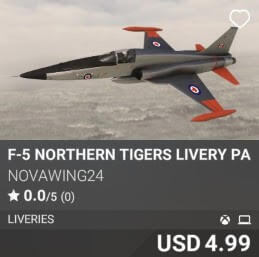 F-5 Northern Tigers Livery Pack by Novawing24. USD $4.99